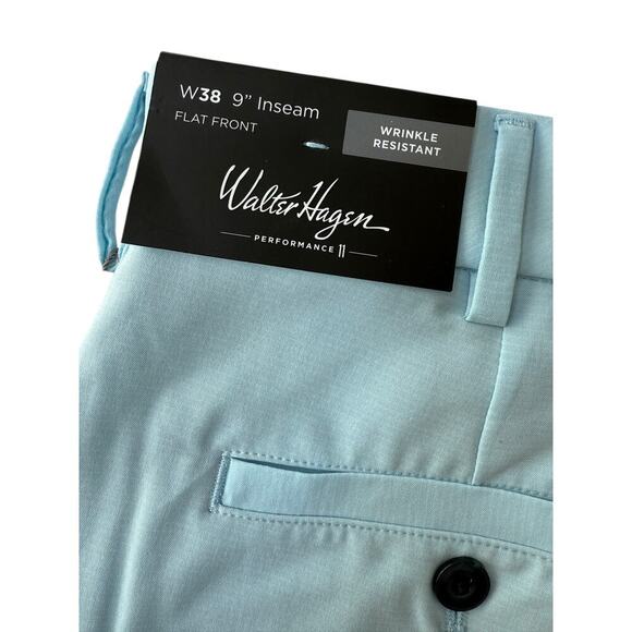 Walter Hagen Men's Soft Blue 9" Performance 11 Micro Lines Golf Shorts Size 38 - Picture 6 of 9
